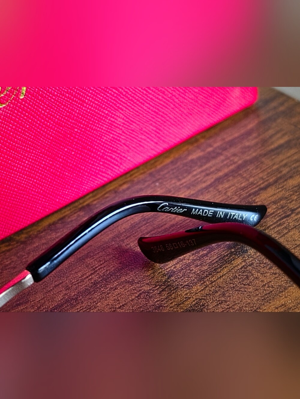 Cartier Men's Rimless Sunglasses - Picture 3 of 4